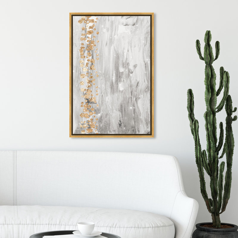 «Abstract Butterfly Forest Light Brush Strokes», reproduction d'impression sur toile, H 30 po x l 20 po, Cadre flottant doré