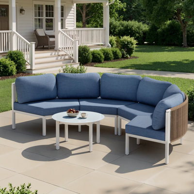 4 - Person Cast Aluminum Sofa Seating Group with Sunbrella Cushions