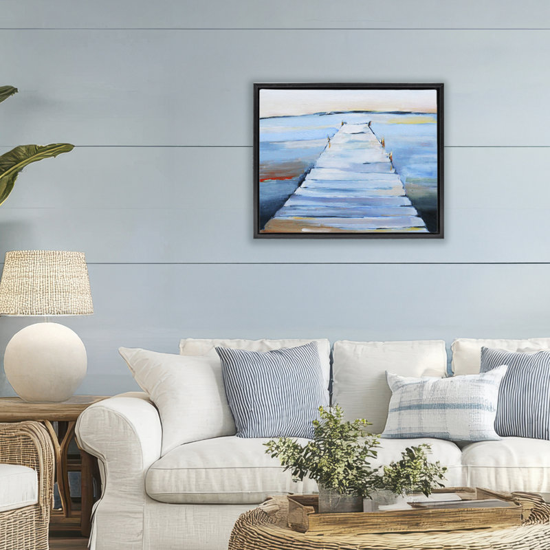 Cadre flottant Wet Dock Seascape, conception par 1x, Cadre flottant noir de jais, H 17 po x l 21 po