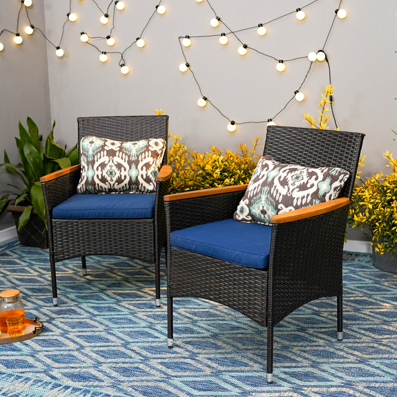 Leonard 6 - Person Acacia Patio Dining Set with Rectangular Table , Cushions Included