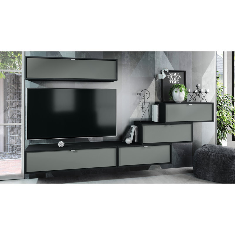 Mccartney TV Stand for TVs up to 55", Black/Satin Graphite