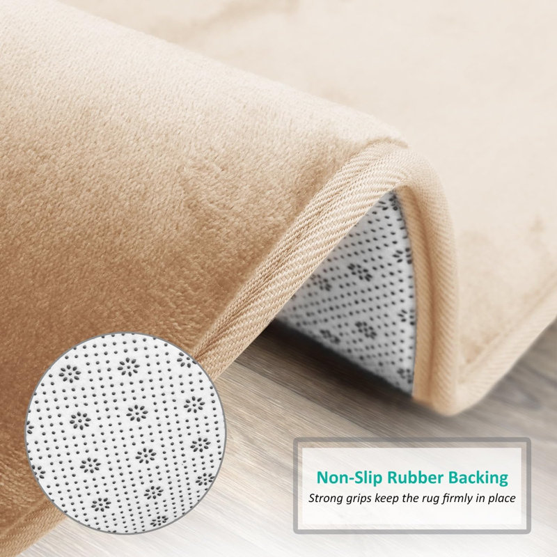 Ultra Soft and Absorbent Memory Foam Contour Mat with Non-Slip Backing, Beige/Cream