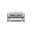 Élégant canapé de jardin 2 places, gris et noir, 50,4 po x 29,5 po x 25,6 po | Cadre en métal durable (épaisseur de 0,8 po) | Tissu 100% acrylique / polyuréthane | Parfait pour les espaces extérieurs bohémiens, design élégant et confortable-1535743220