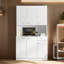 Grand garde-manger moderne avec 6 portes, 1 tablette ouverte et 1 tiroir pour la chambre à coucher-507445376