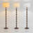 Dimmable Barbell Floor Lamp with Fabric Drum Shade & Remote Control