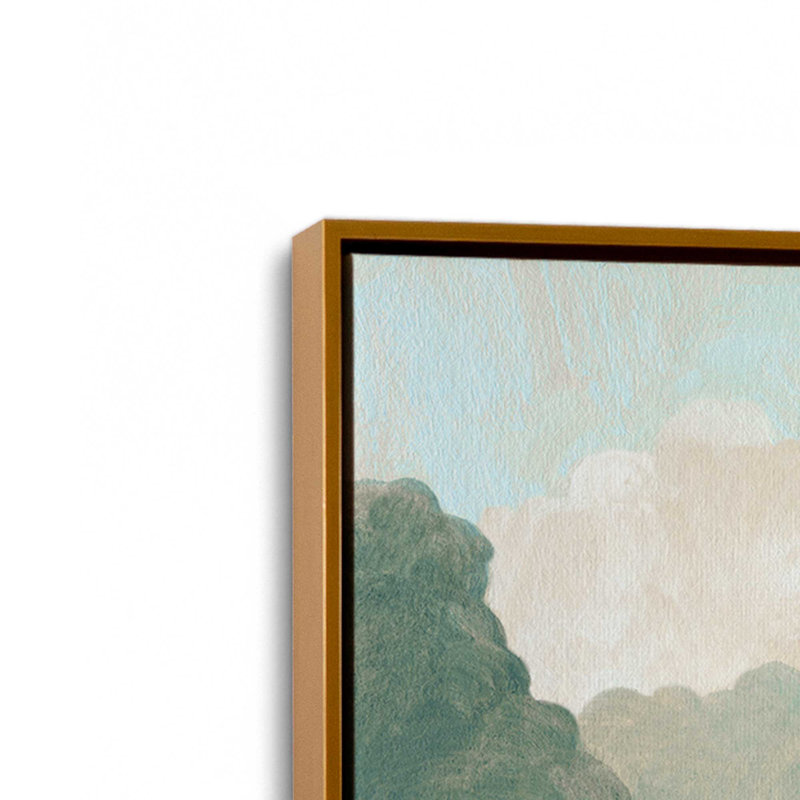 Impression sur toile Layers of Mist and Foliage, H 12,75 po x l 18,75 po, Or poli