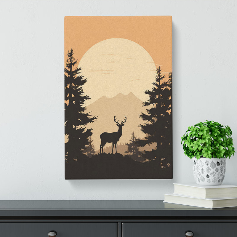 Deer Minimalism - Wrapped Canvas, 50cm H x 35cm W x 3cm D