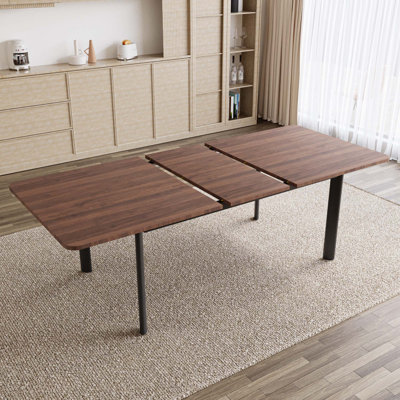 8 - Person Modern Kitchen Dining Set, 63'' to 78.7'' Extendable Dining Table with 32.8"H Upholstered Dining Chairs for 8 Person