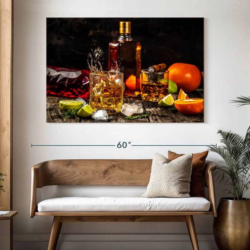 Yarlin, agrume, whisky et cigare, H 34 po x l 51 po