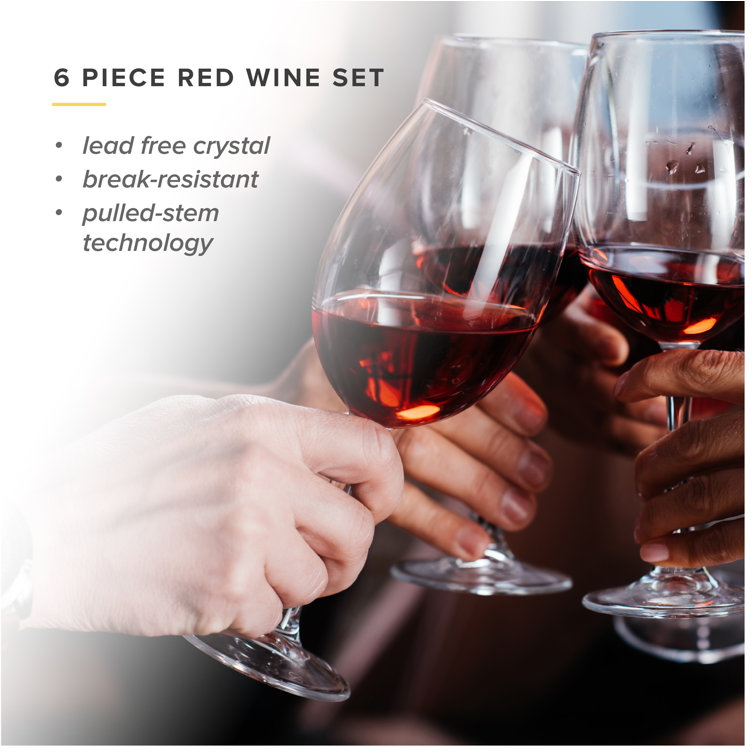 Set of 6 Shatter Resistant Wine Glasses