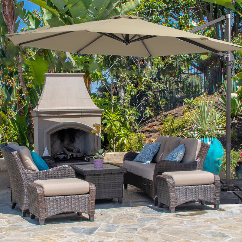 Parasol en porte-à-faux 10 pi Dobromir, Beige