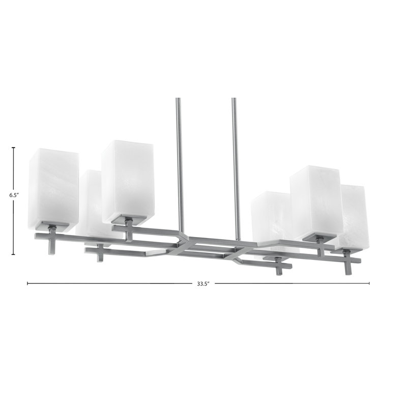 Luminaire pour îlot 6 lumières Arwood, Nickel