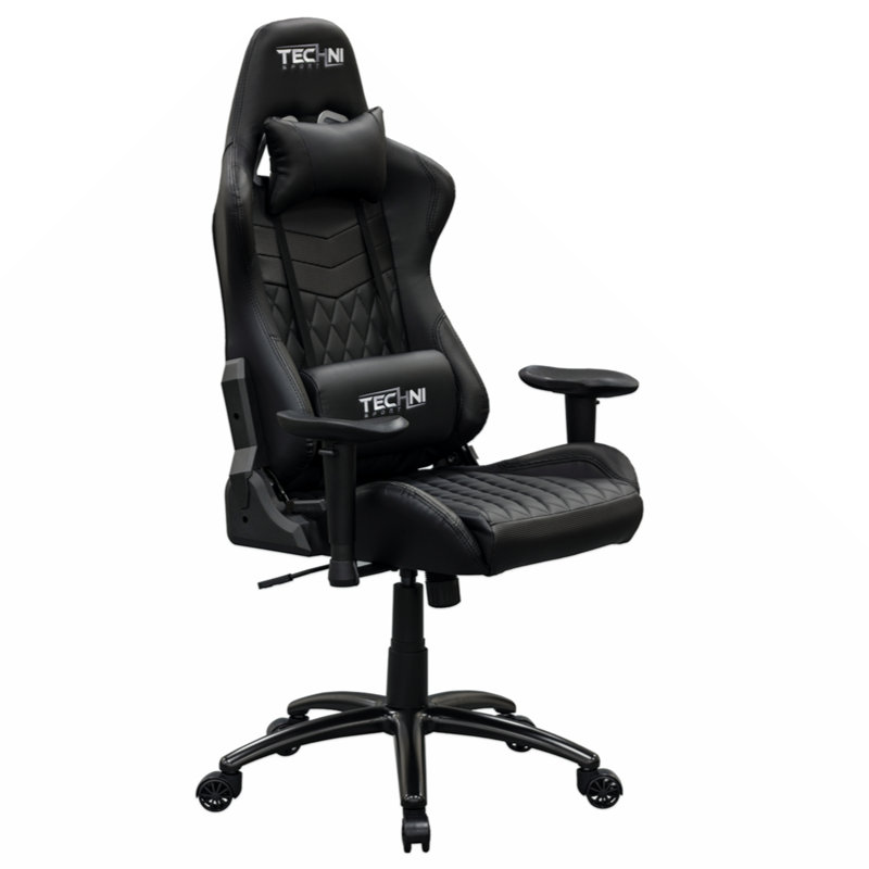 Hokku Designs Abeu Adjustable Reclining Ergonomic Swiveling PC & Racing Game Chair in Black