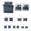 Shay Broad Ticking Stripe Dark Denim Cotton Duvet Cover Set  8 Piece-1896941805