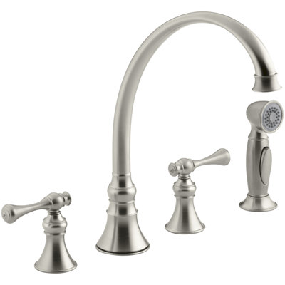 Double Handle Kitchen Faucet with Side Spray