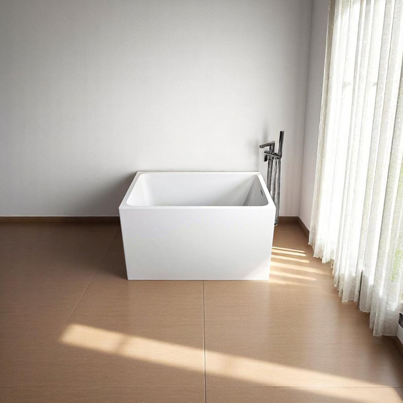 Baignoire de trempage autoportante 43,3 po x 27,5 po rectangulaire en acrylique sans siège