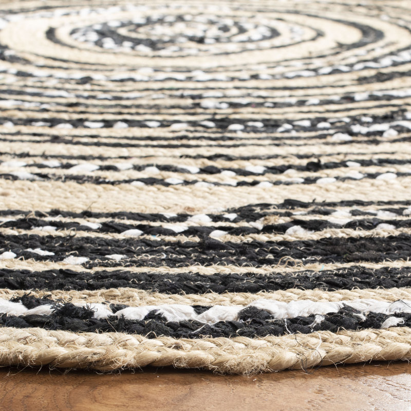 Tapis en jute de coton tissé à la main Zeitler, Rond 6 pi