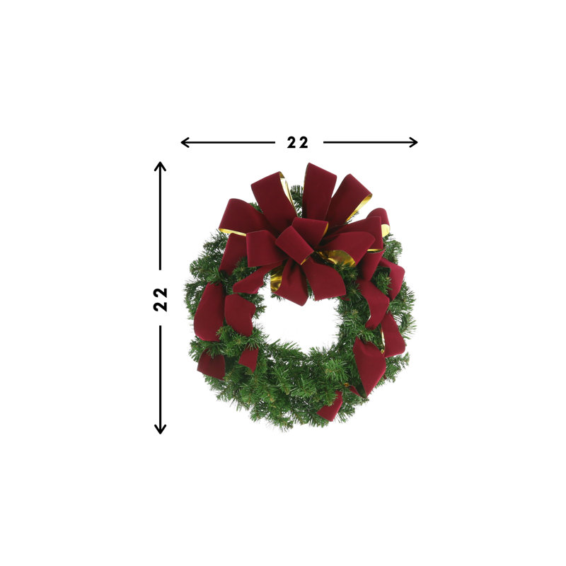 Couronne à feuilles caduques Jhamal Holiday, H 22 po x l 22 po x P 8 po