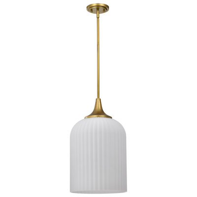 Stoffel - Pendant - Frosted Ribbed Glass