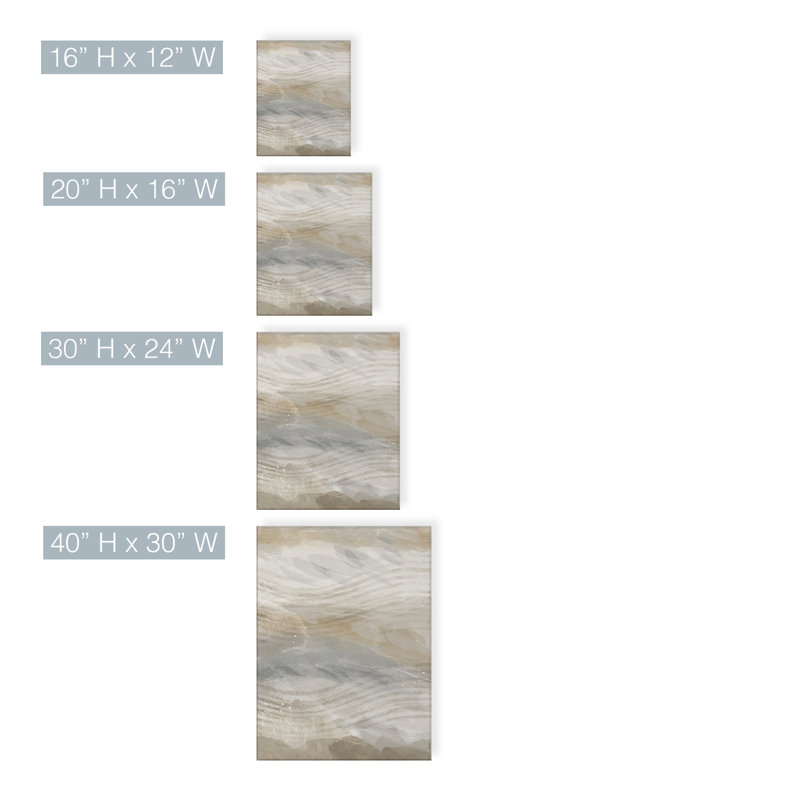 «Wautoma Abstract Neutral CXLVI» par ChiChi Decor, reproduction d'art sur toile tendue, H 16 po x l 12 po x P 1,5 po