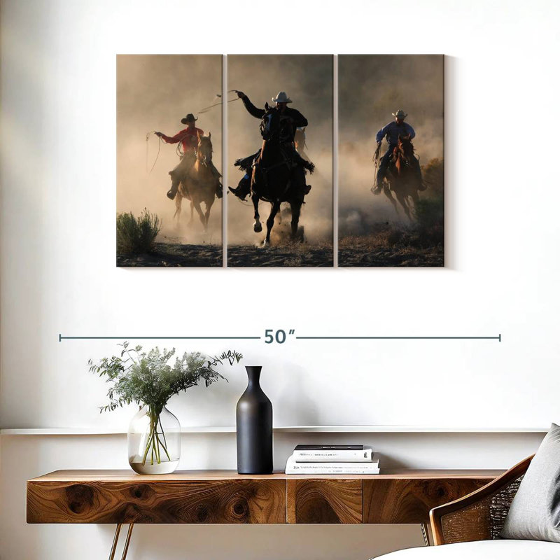 Lelar Cowboys In Action, 24" H x 38" W