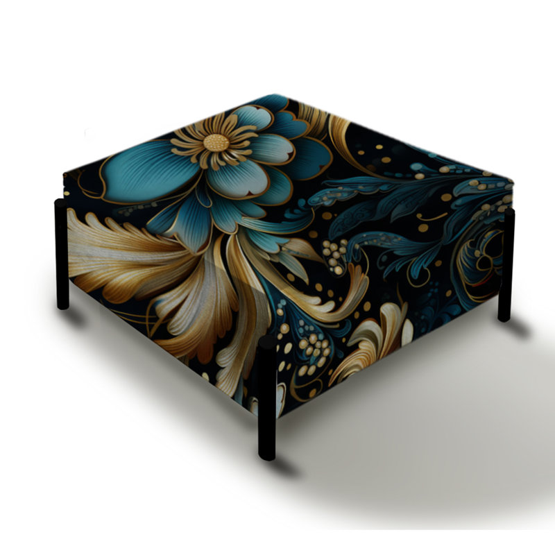 Motif cachemire rétro vintage - Grand repose-pieds carré à motif cachemire