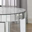 Table d'appoint ronde à miroir avec incrustation de cristal et 2 couches