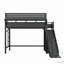 Lit mezzanine avec glissade, étagères de rangement et garde-robe-949858418-949858423