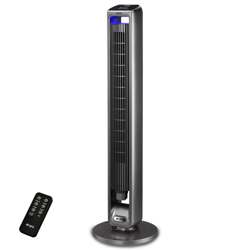 42" Tower Fan SmartVoice Control Fan - 3 Speeds - 15H Timer, Grey