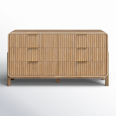 Luthien 6 Drawer 59" W Solid Wood Double Dresser