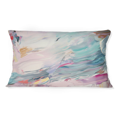 Spring Miracles In Tender Retro Pastel - Abstract Painting Printed Throw Pillow