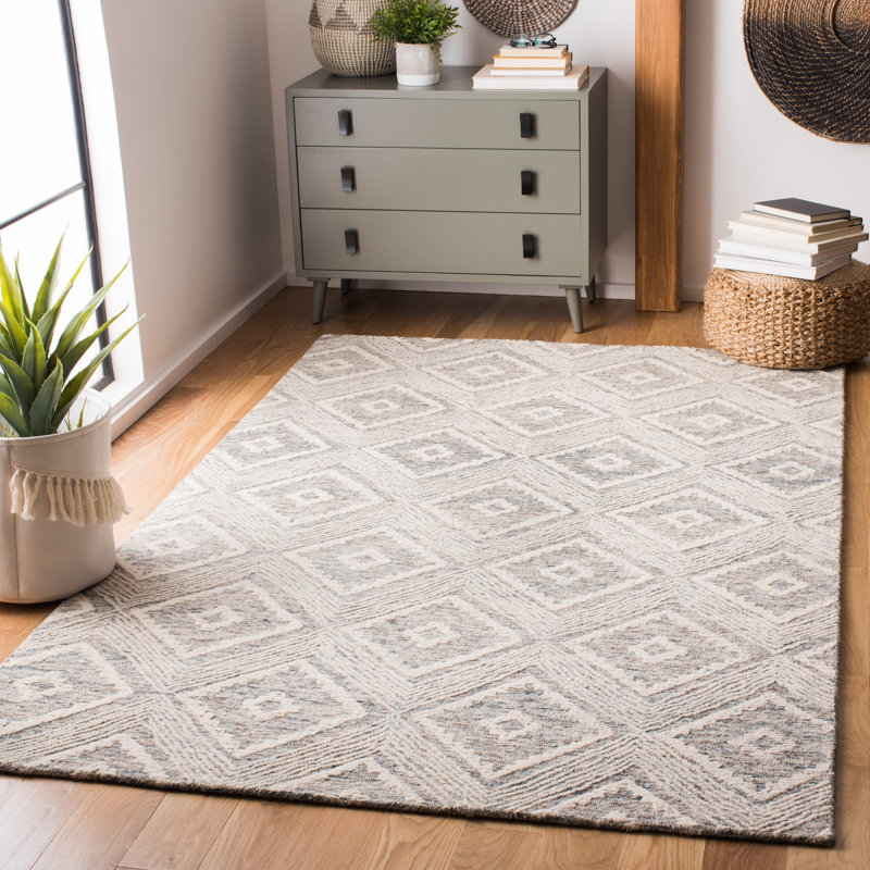 Tapis géométrique en laine touffeté à la main Dibenedetto, Rectangle 5 pi x 8 pi