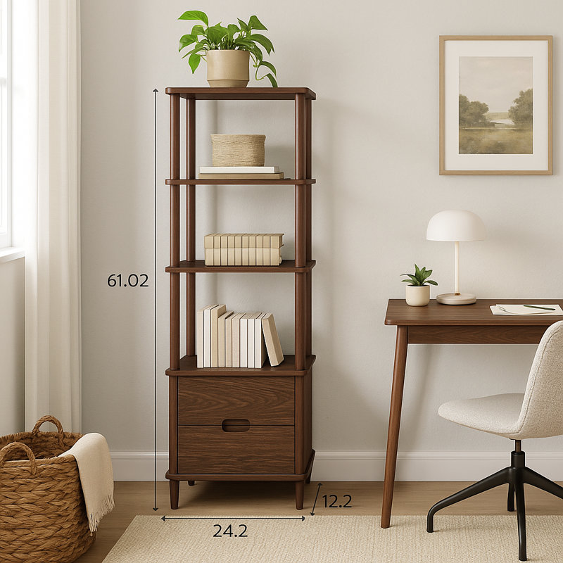 Erykah 5-Tier Storage Cabinet With Open Shelves