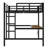 Metal Full Size Loft Bed  With Power Outlet And LED Lighted, Space-Saving, Noise Reduced-1471817558