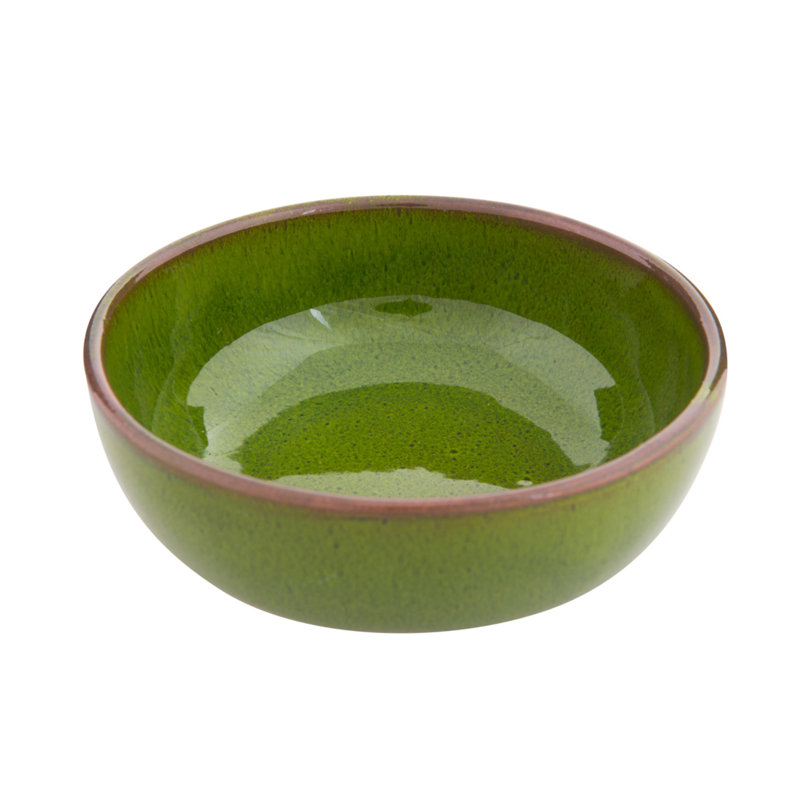 Verano Selena Handmade Ceramic Dessert Bowl, Dark Green