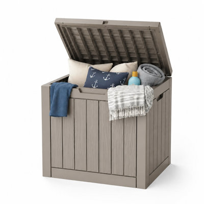 Boîte de rangement pour terrasse en résine 31,2 gallons (118L), résistante aux intempéries et aux rayons UV