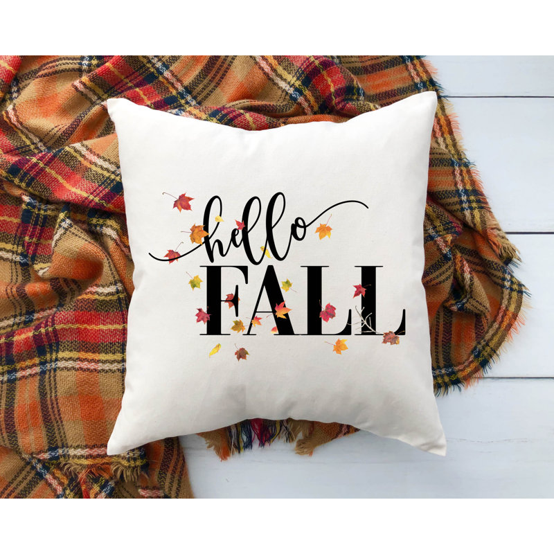  Housse de coussin en coton Hello Fall