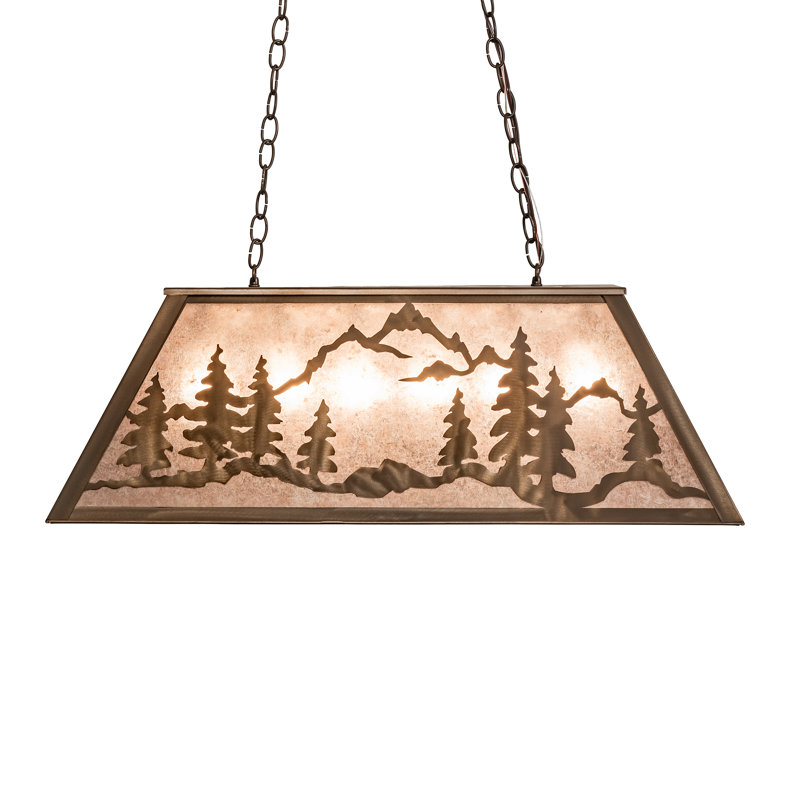Mountain Range Gros Ventre WY 6 - Light Pendant, Amber Mica