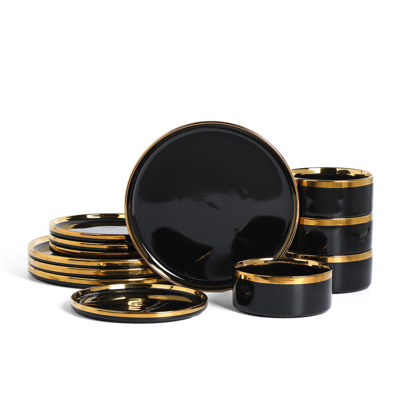 Christian Siriano Solene 12-Piece Dinnerware Set Stoneware