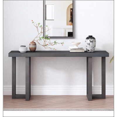 Console de conception géométrique avec pieds en pin massif, convenant au vestibule, au couloir, au salon, à la chambre à coucher