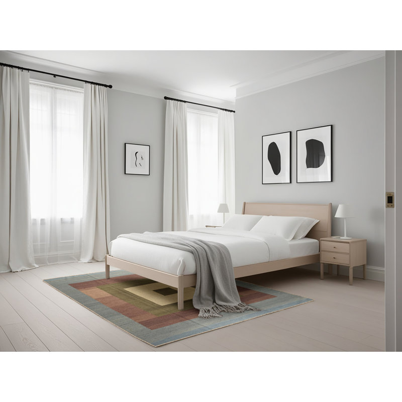 Tapis gris/beige/brun contemporain, Rectangle 5 pi x 7 pi