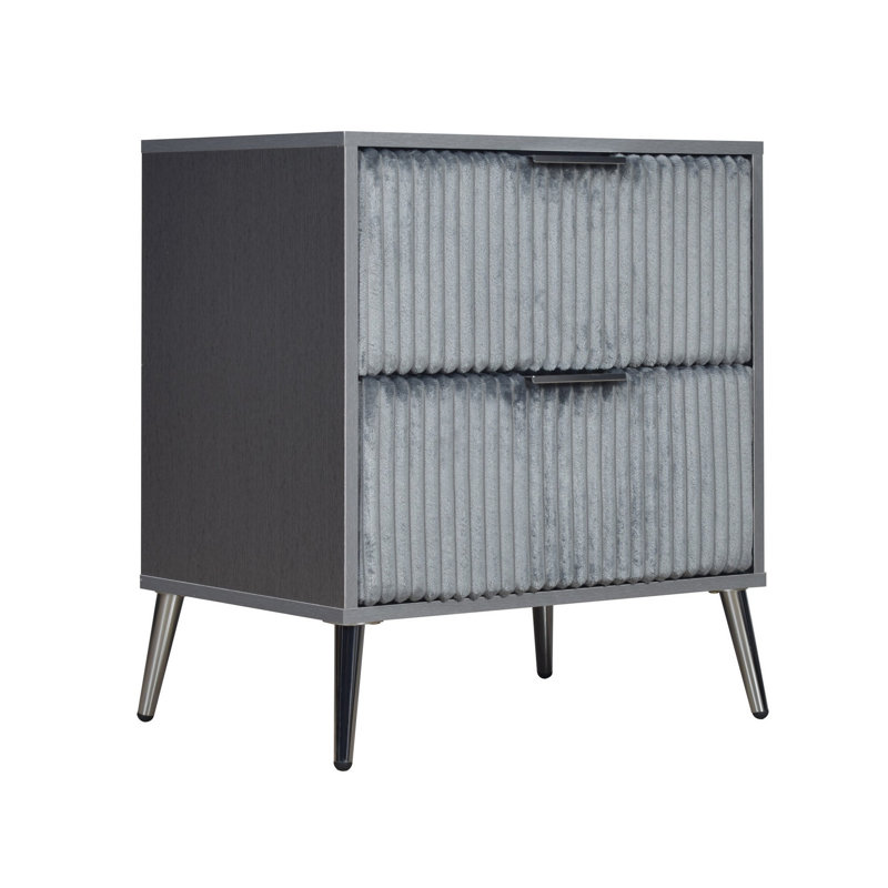 Table de chevet Kiersha, Gris