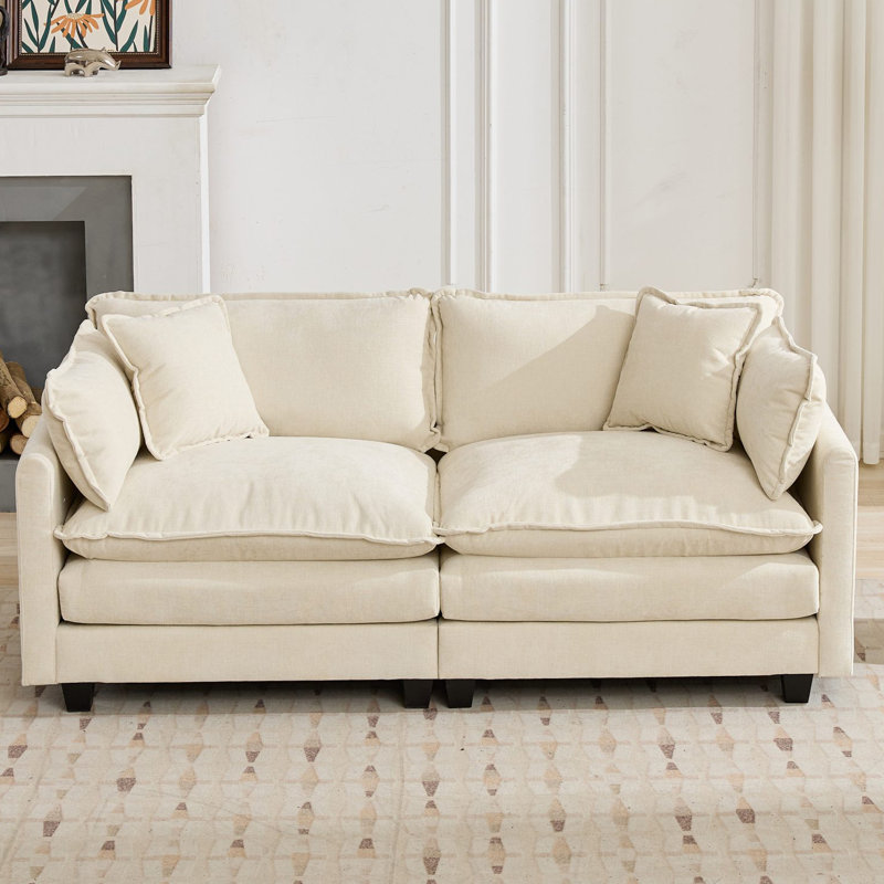 Très grand canapé modulaire Schmucker, Beige, H 33 po x l 78 po x P 35 po
