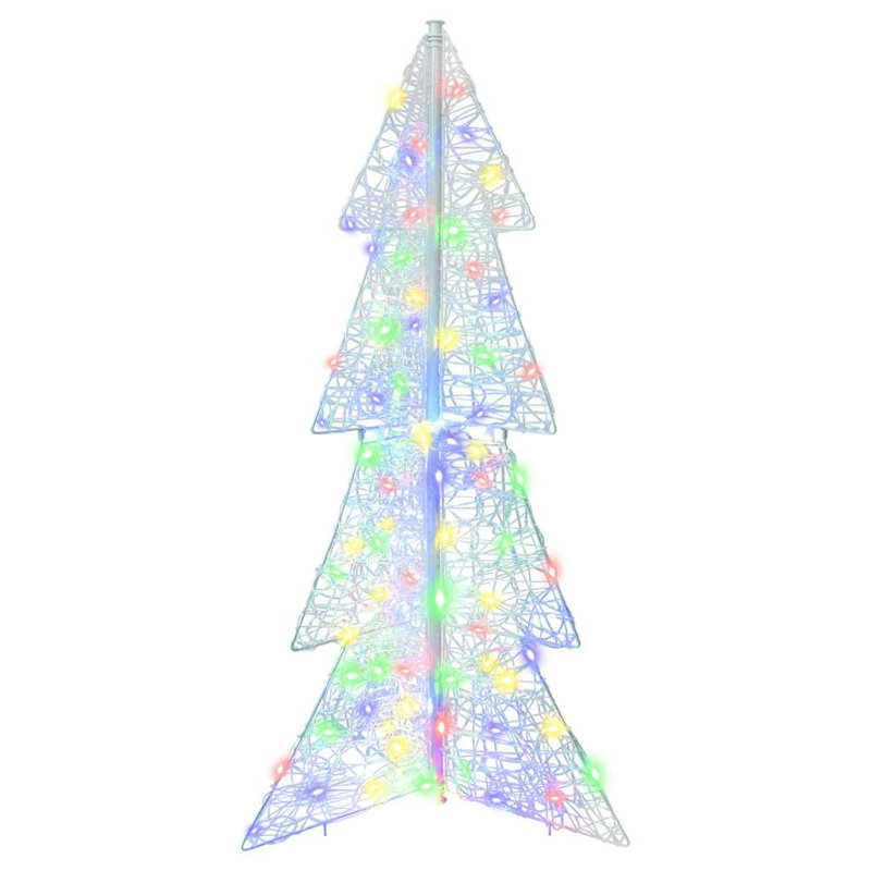 vidaXL Christmas Tree with 240 LEDs Acrylic, Multicolour, 120cm H x 63cm W x 23cm D