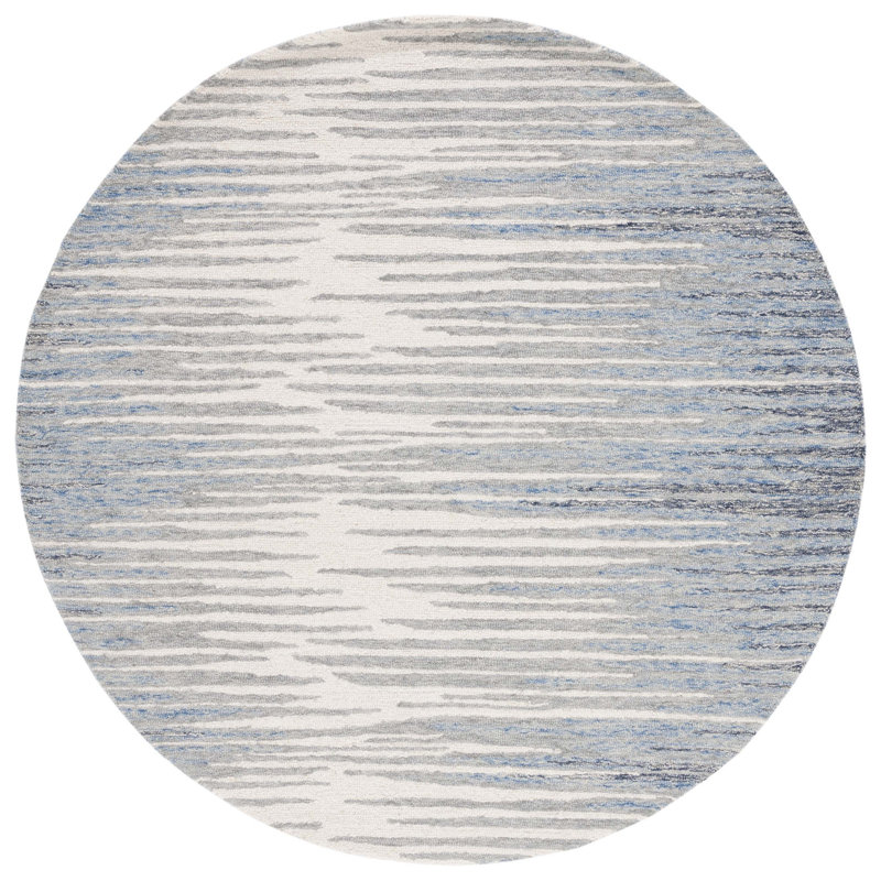 Urja Abstract Hand Tufted Wool Abstract Rug, Round 6'