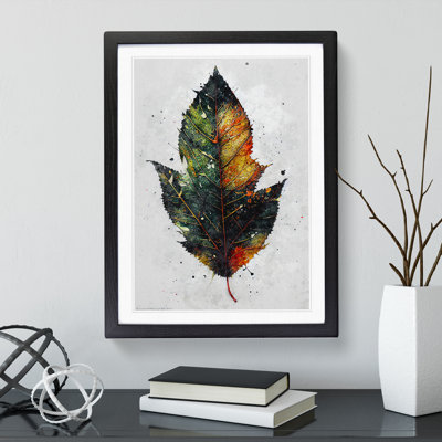 Paint Splashed Leaf - Framed Print