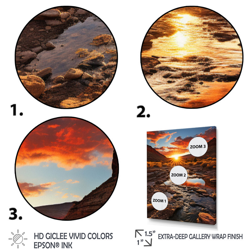 Coucher de soleil à Utah Mountain I, H 40 po x l 30 po x P 1,5 po, Cadre flottant noir