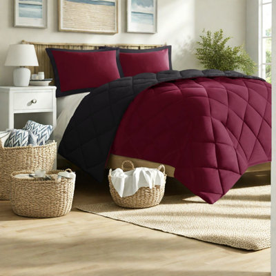 Reversible Bedding Sets Microfiber Twin Xl Comforter Set, Modern Home