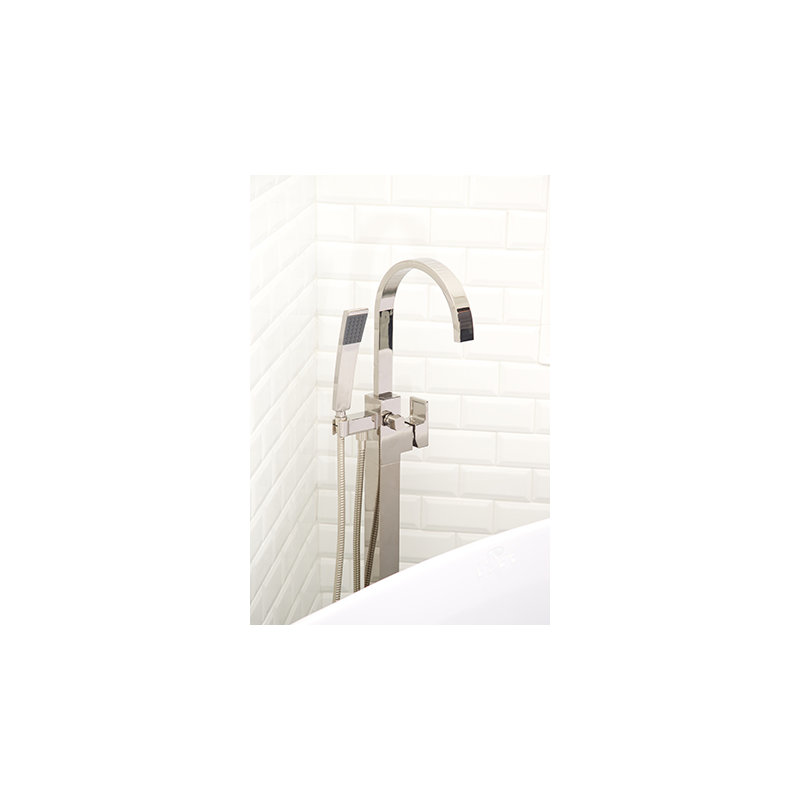 Secant Free Standing Exposed Tub and Hand Shower Set, Forever Brass (PVD)