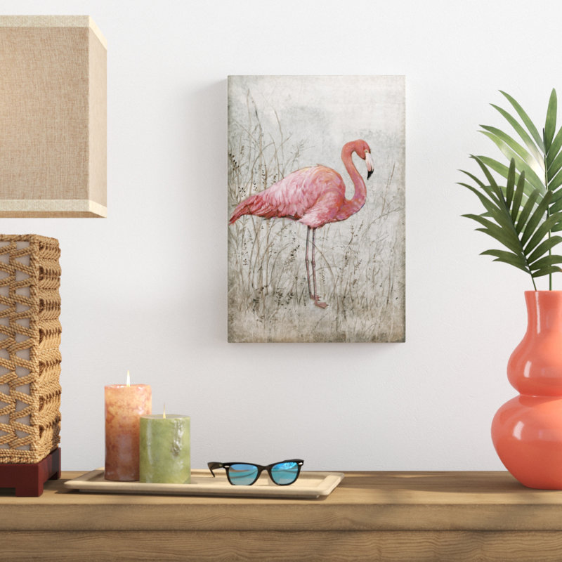 American Flamingo I by Timothy O' Toole - Painting, 30cm H x 20cm W, Wrapped Canvas